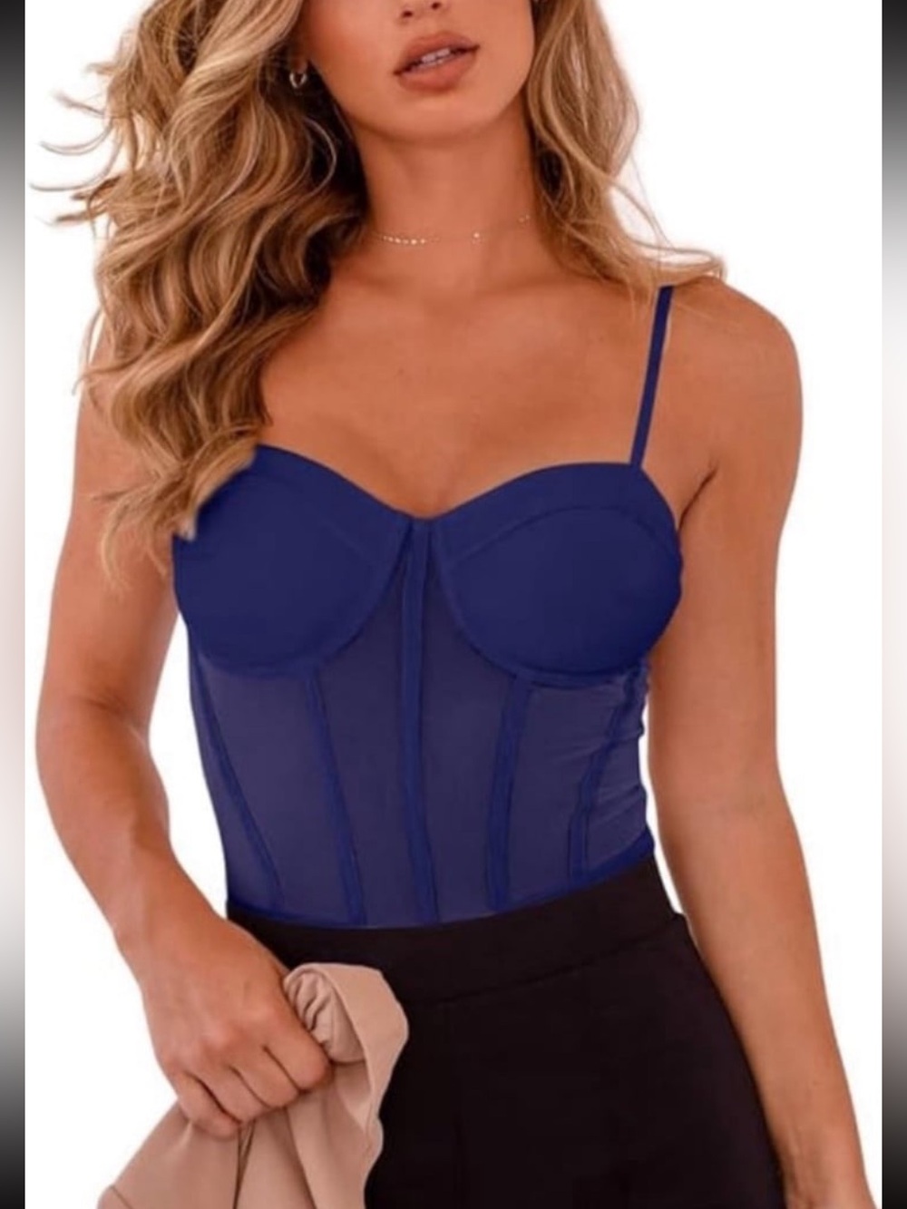 Reoria Women’s Slimming Bustier Corset Bodysuit with Built in Bra NWT size S